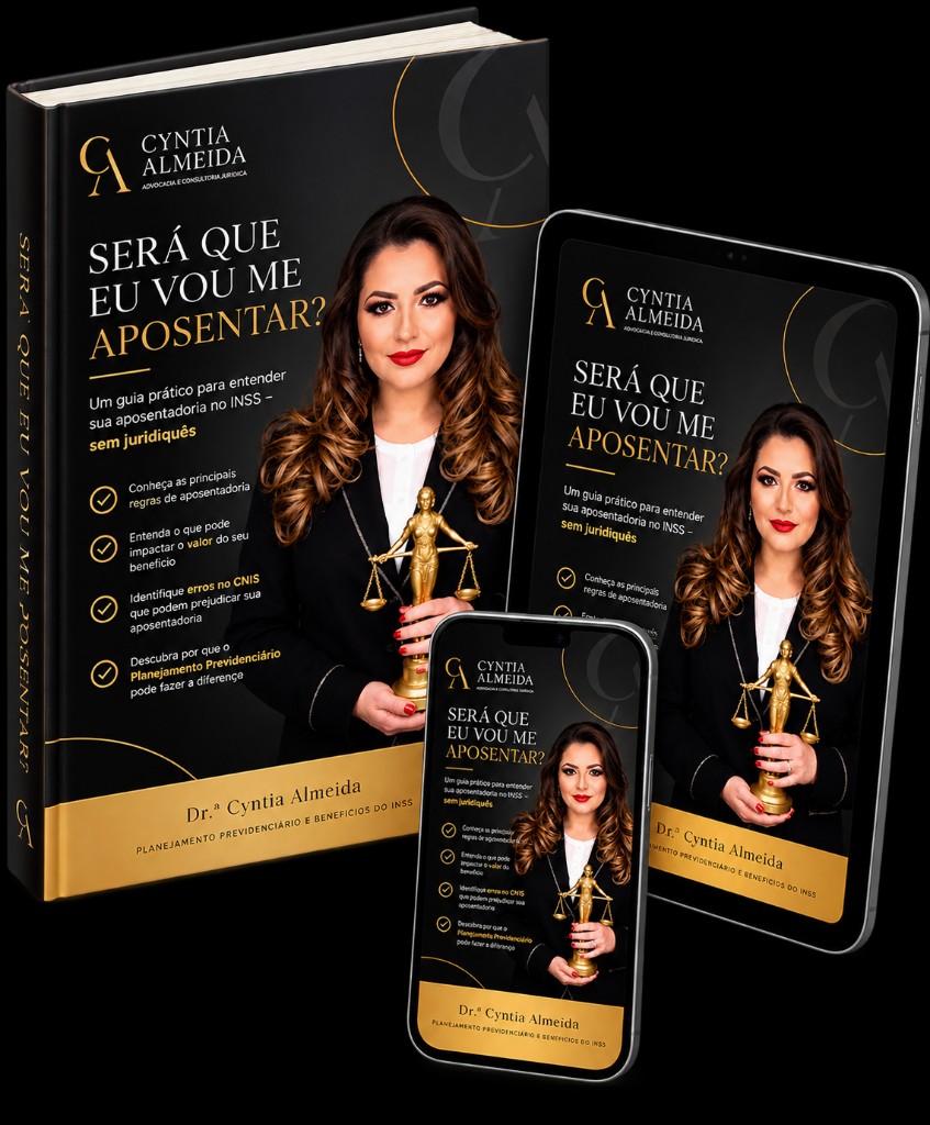 Capa do guia Previdência sem complicação — Dr.ª Cyntia Almeida